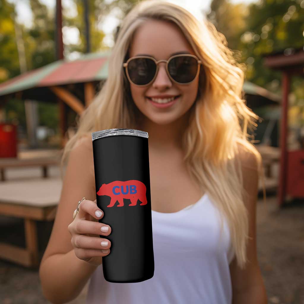 Vintage Cub Skinny Tumbler Retro Sports Bear Baseball Fans