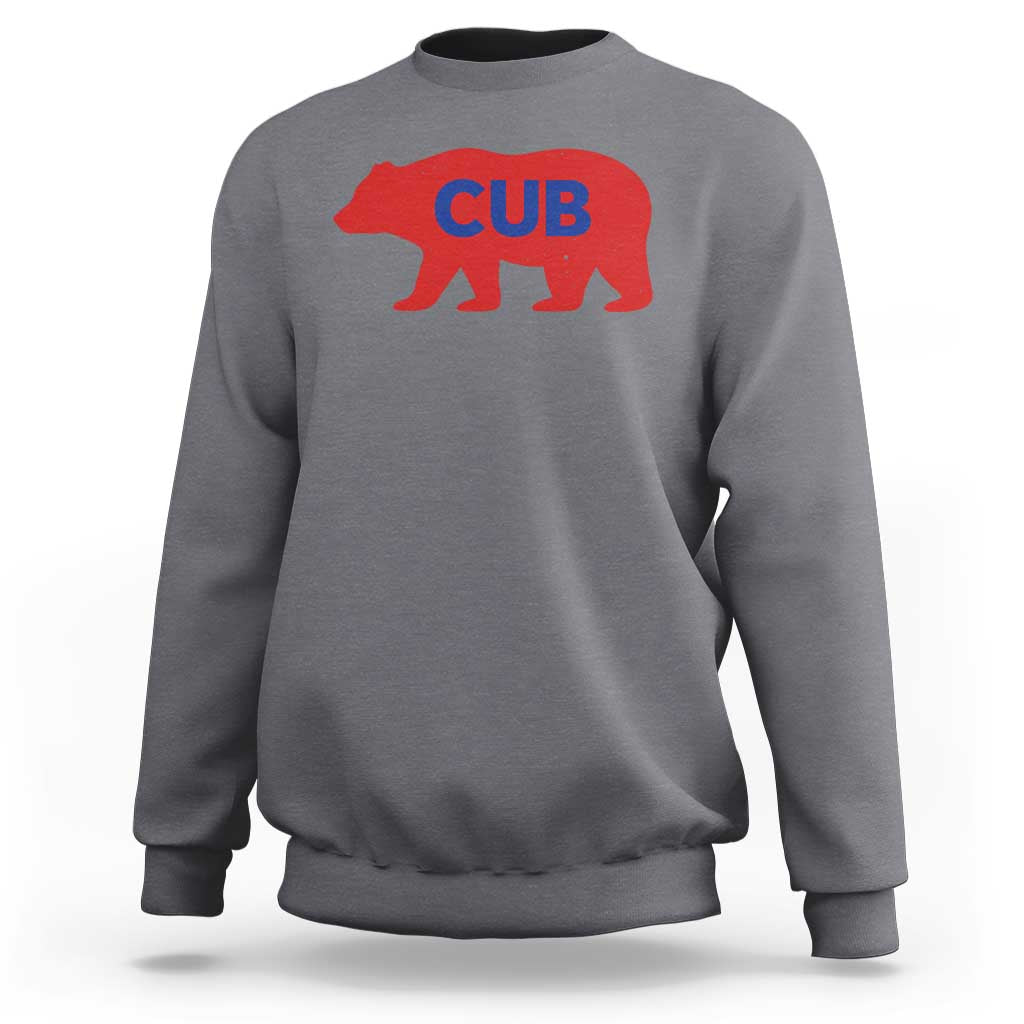 Vintage Cub Sweatshirt Retro Sports Bear Baseball Fans