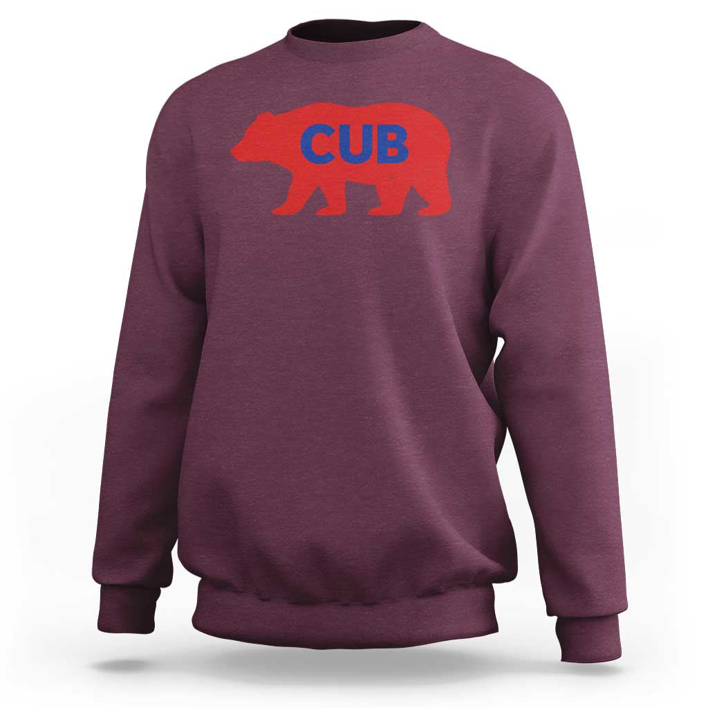 Vintage Cub Sweatshirt Retro Sports Bear Baseball Fans
