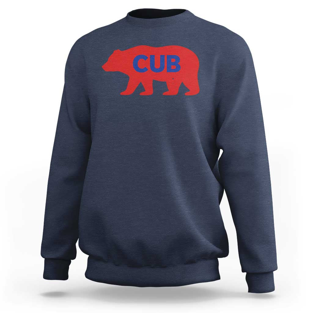 Vintage Cub Sweatshirt Retro Sports Bear Baseball Fans