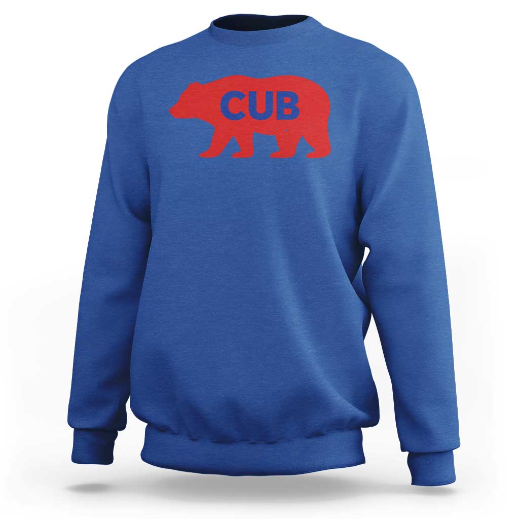 Vintage Cub Sweatshirt Retro Sports Bear Baseball Fans
