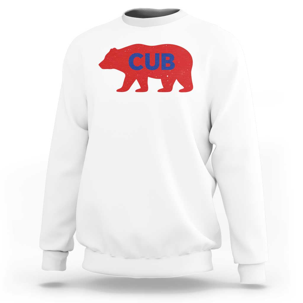 Vintage Cub Sweatshirt Retro Sports Bear Baseball Fans