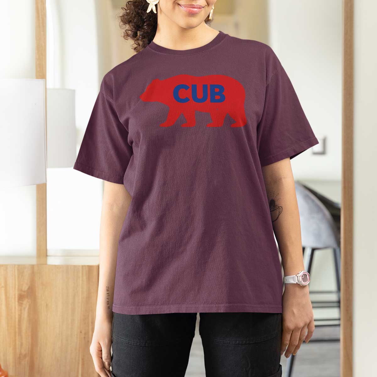 Vintage Cub T Shirt For Women Retro Sports Bear Baseball Fans