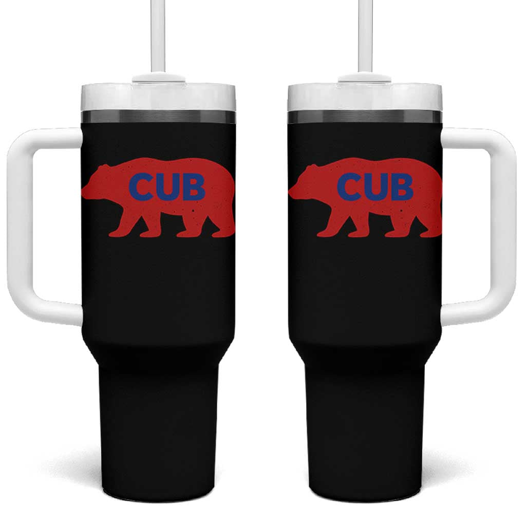 Vintage Cub Tumbler With Handle Retro Sports Bear Baseball Fans