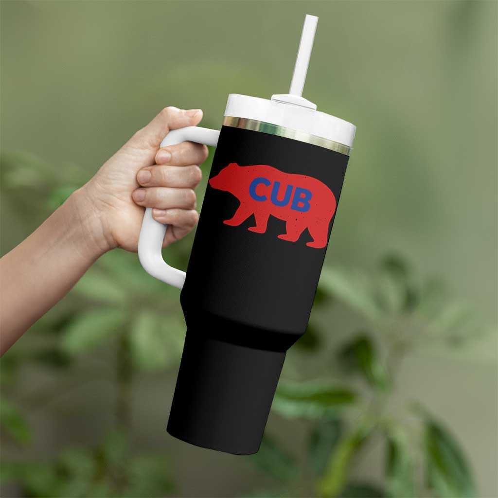 Vintage Cub Tumbler With Handle Retro Sports Bear Baseball Fans