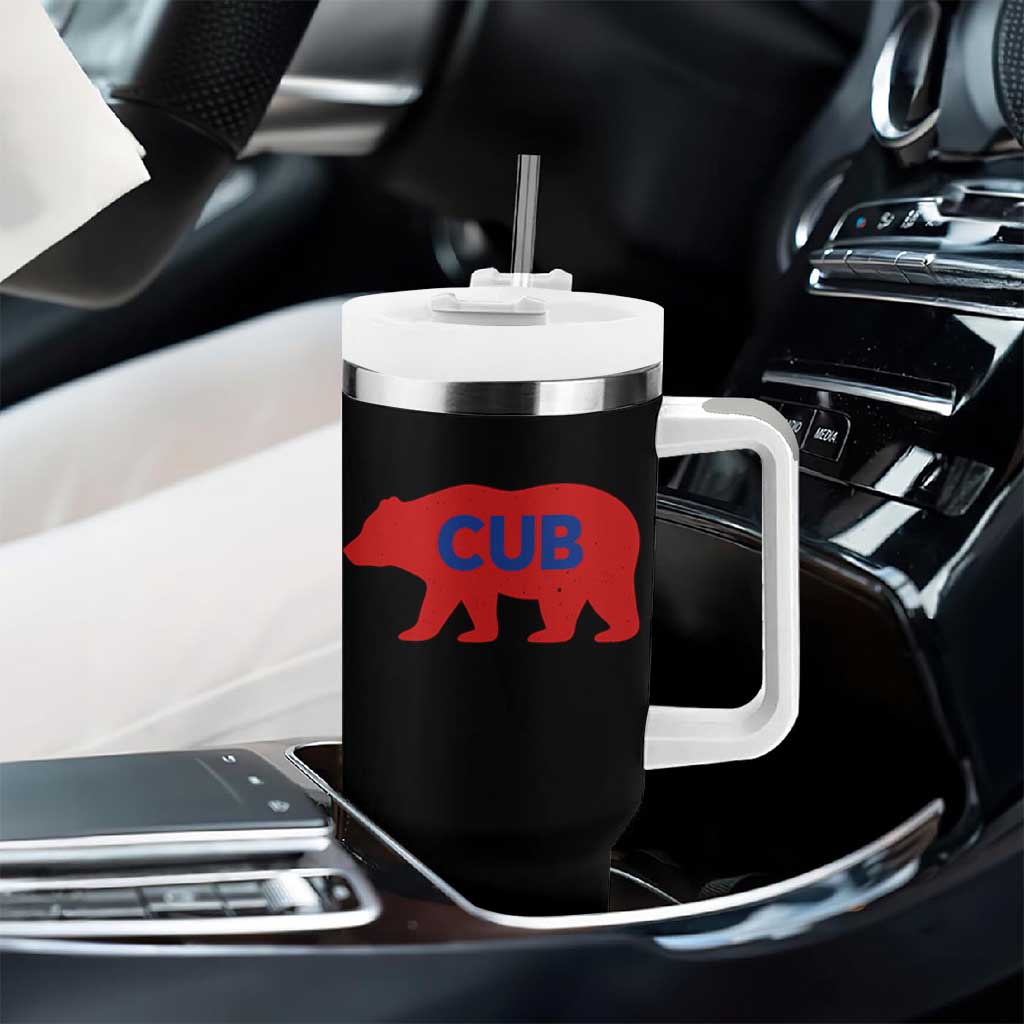 Vintage Cub Tumbler With Handle Retro Sports Bear Baseball Fans