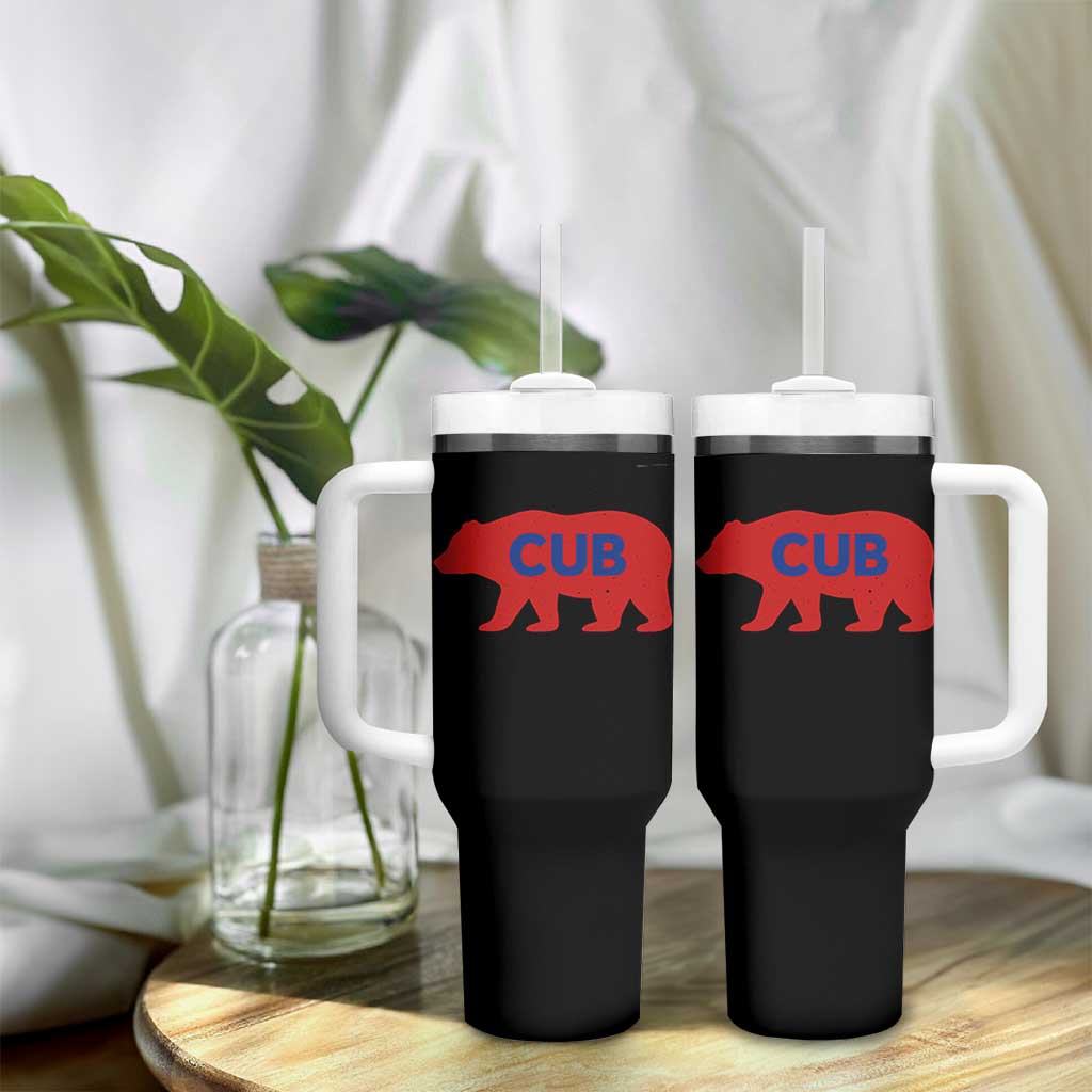 Vintage Cub Tumbler With Handle Retro Sports Bear Baseball Fans