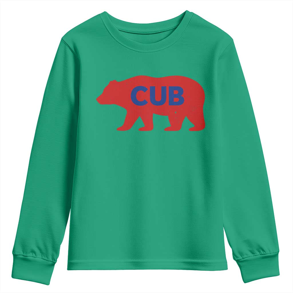 Vintage Cub Youth Sweatshirt Retro Sports Bear Baseball Fans