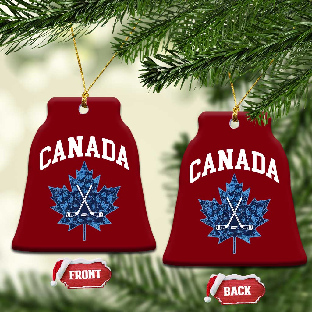 Vintage Canada Hockey Ceramic Ornament Maple Leafs - Wonder Print Shop