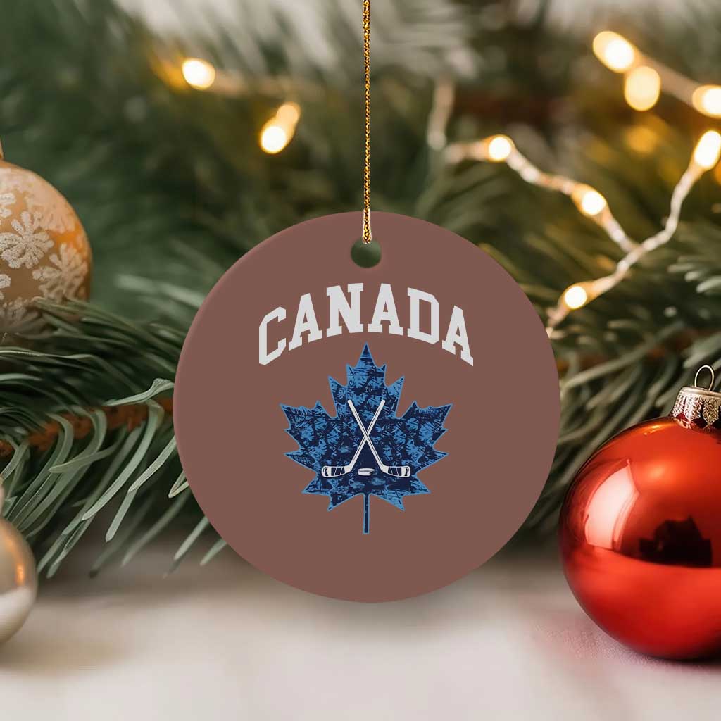 Vintage Canada Hockey Ceramic Ornament Maple Leafs - Wonder Print Shop
