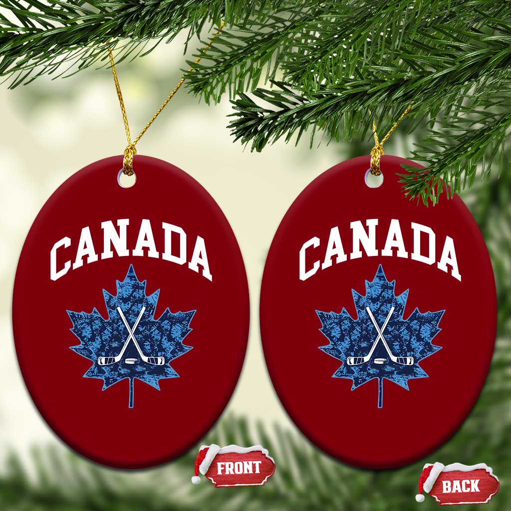 Vintage Canada Hockey Ceramic Ornament Maple Leafs - Wonder Print Shop