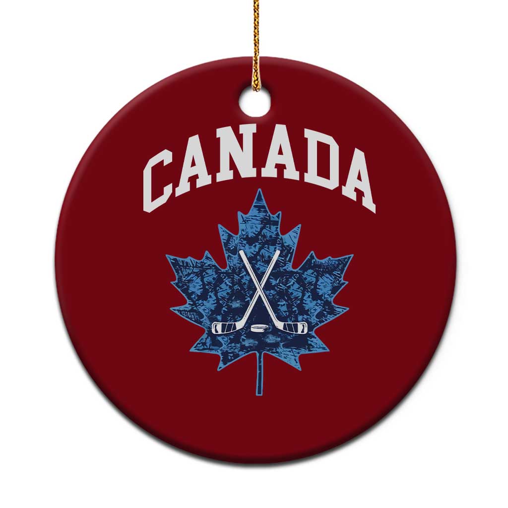 Vintage Canada Hockey Ceramic Ornament Maple Leafs - Wonder Print Shop