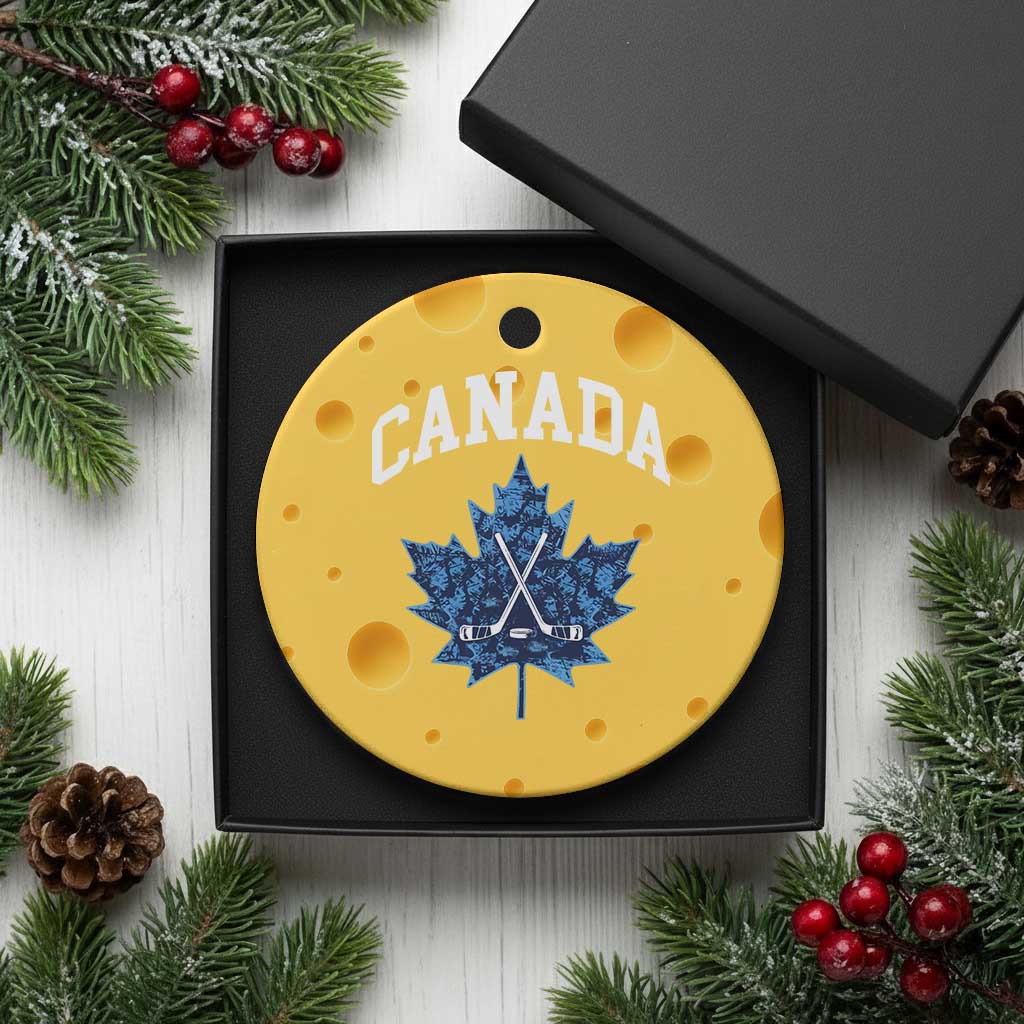 Vintage Canada Hockey Ceramic Ornament Maple Leafs - Wonder Print Shop