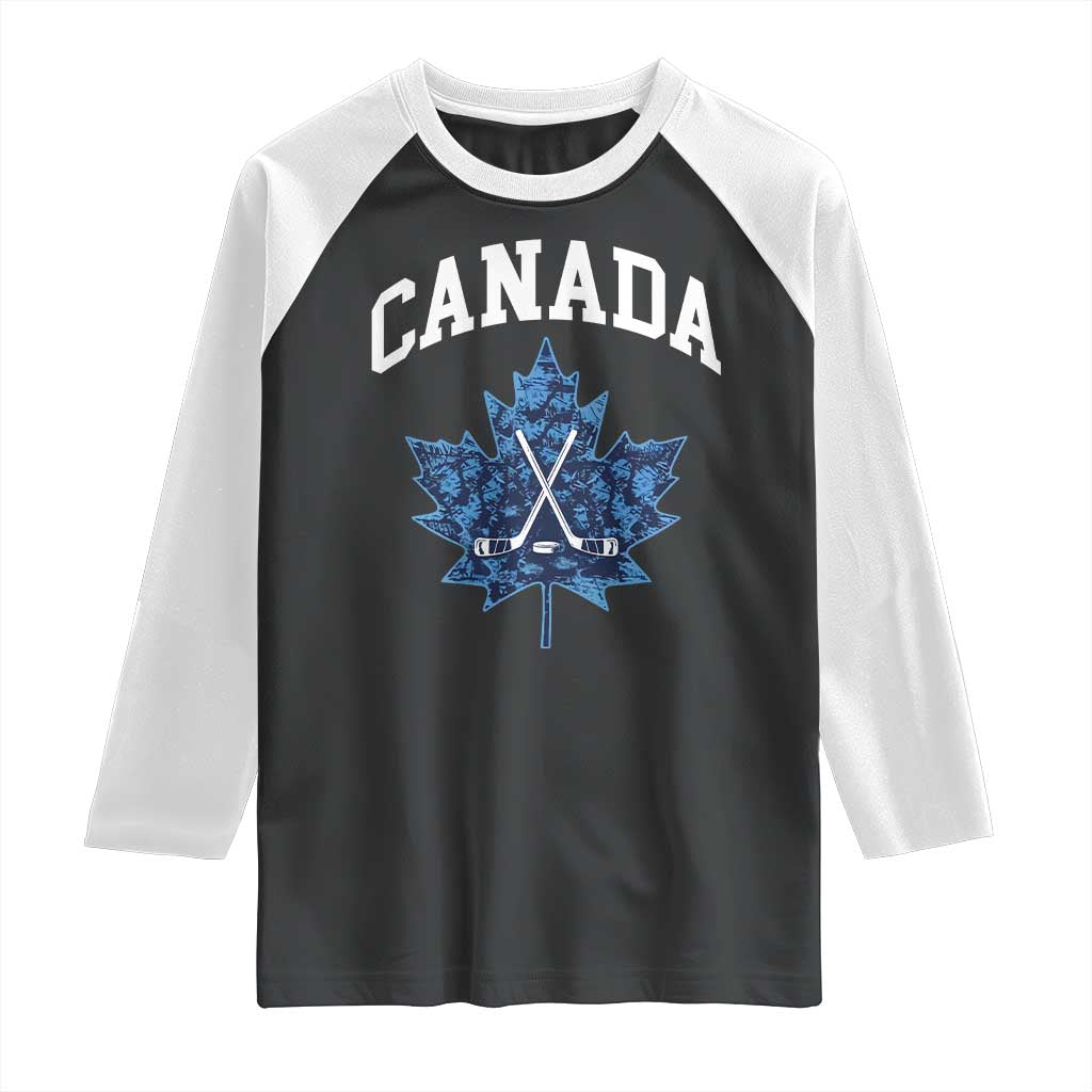 Vintage Canada Hockey Raglan Shirt Maple Leafs