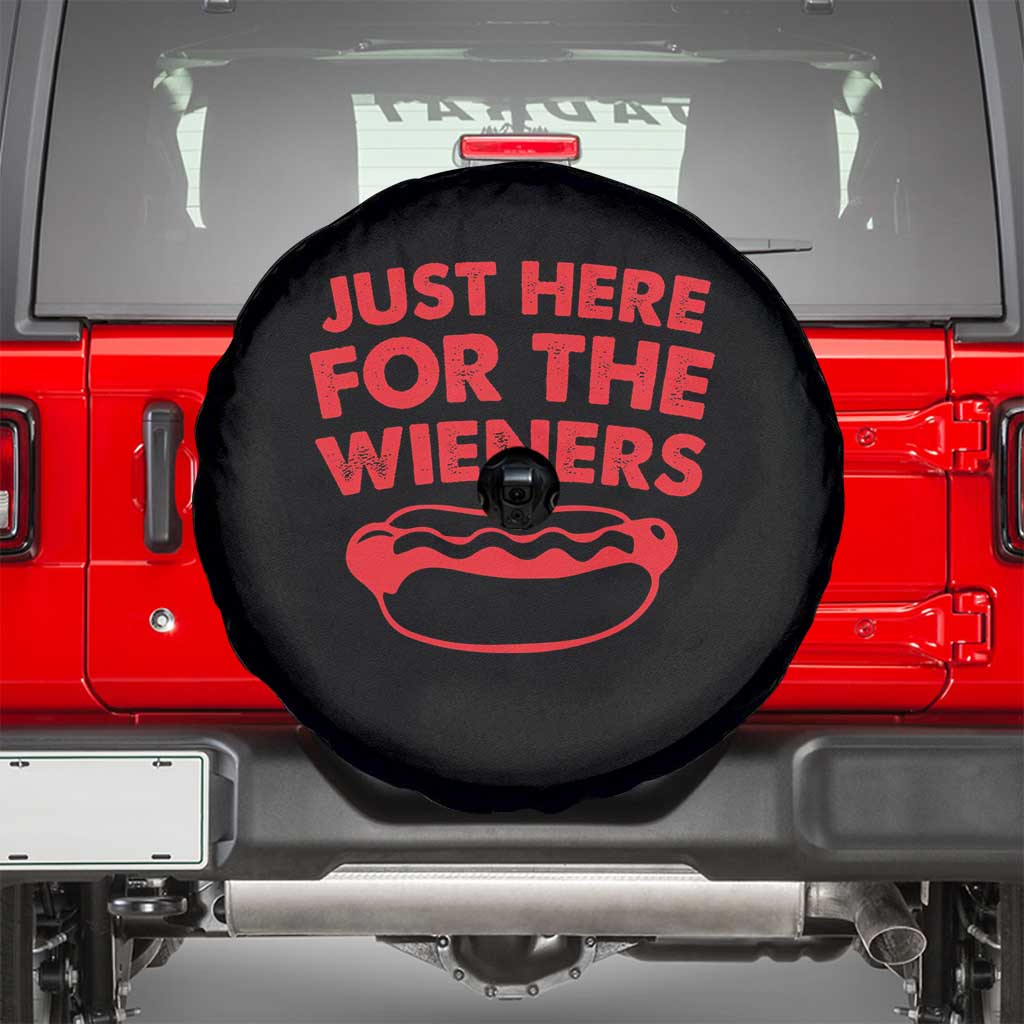 4th of July Just Here For The Wieners Spare Tire Cover Funny Hot Dog Independence Day Patriotic Weenies - Wonder Print Shop