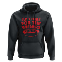 4th of July Just Here For The Wieners Hoodie Funny Hot Dog Independence Day Patriotic Weenies - Wonder Print Shop