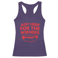 4th of July Just Here For The Wieners Racerback Tank Top Funny Hot Dog Independence Day Patriotic Weenies - Wonder Print Shop