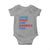 Loves Jesus and America Too Baby Onesie 4th of July Patriotic - Wonder Print Shop