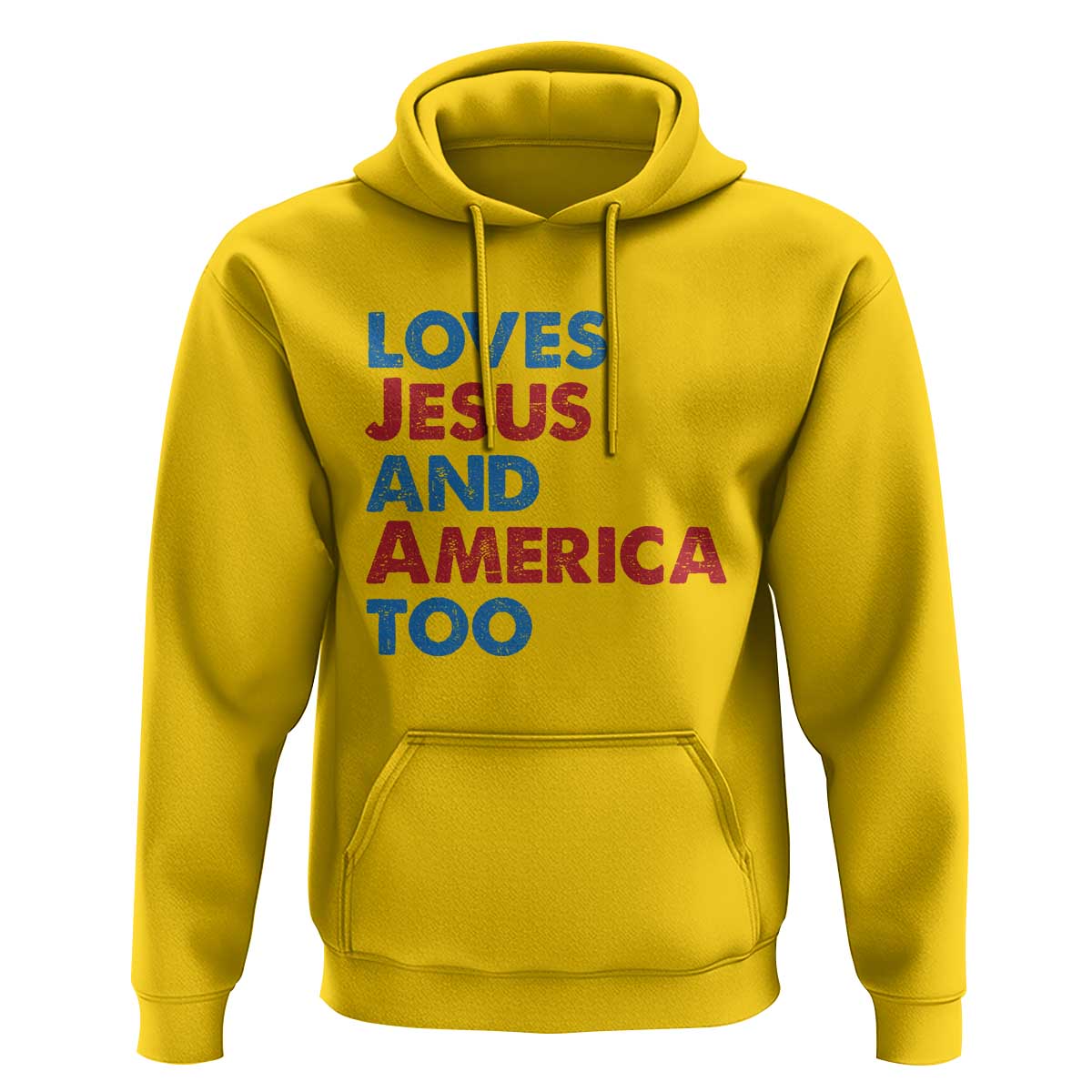 Loves Jesus and America Too Hoodie 4th of July Patriotic - Wonder Print Shop