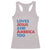 Loves Jesus and America Too Racerback Tank Top 4th of July Patriotic - Wonder Print Shop