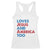 Loves Jesus and America Too Racerback Tank Top 4th of July Patriotic - Wonder Print Shop