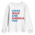 Loves Jesus and America Too Youth Sweatshirt 4th of July Patriotic - Wonder Print Shop