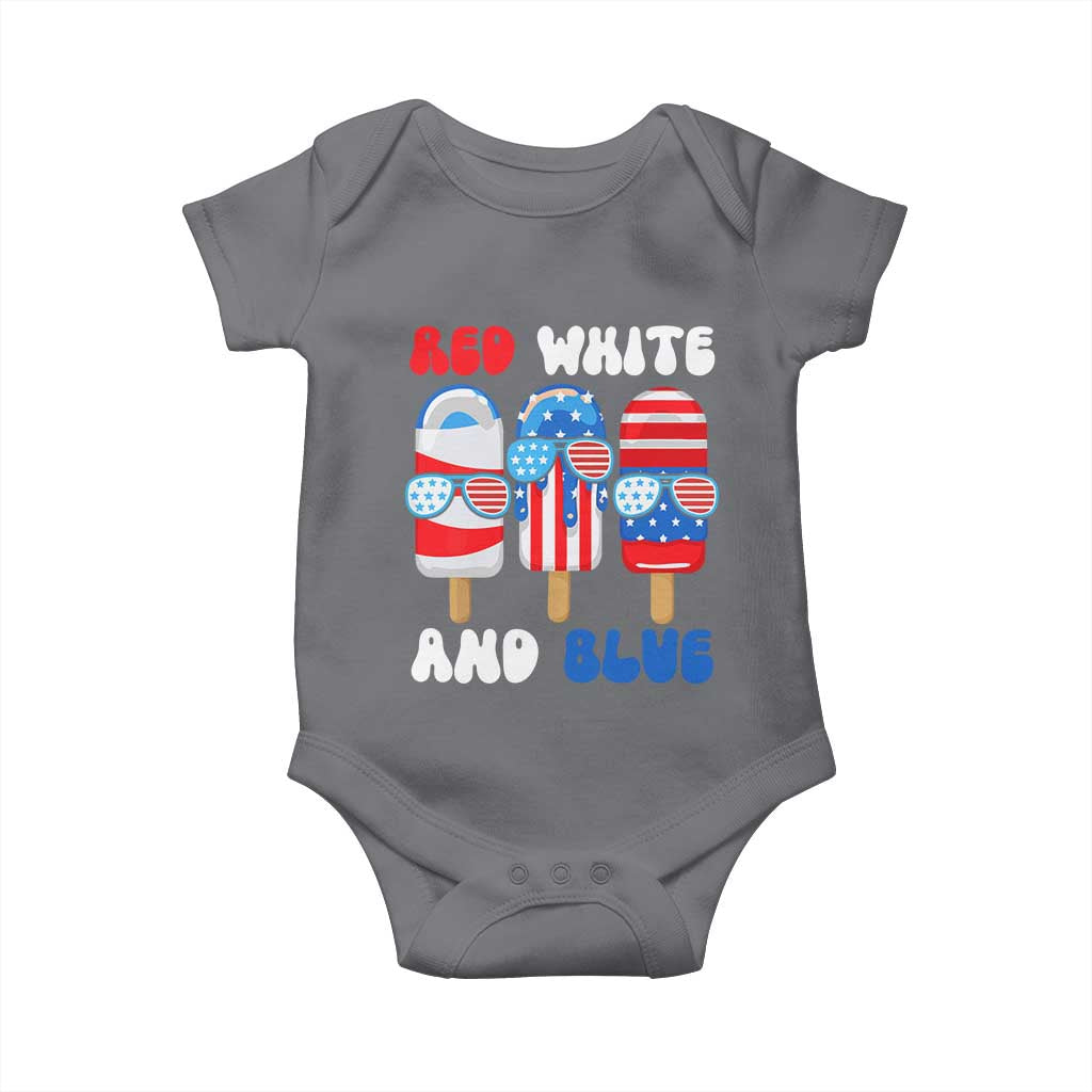 Red White Blue Popsicle 4th of July Baby Onesie Patriotic USA Flag - Wonder Print Shop