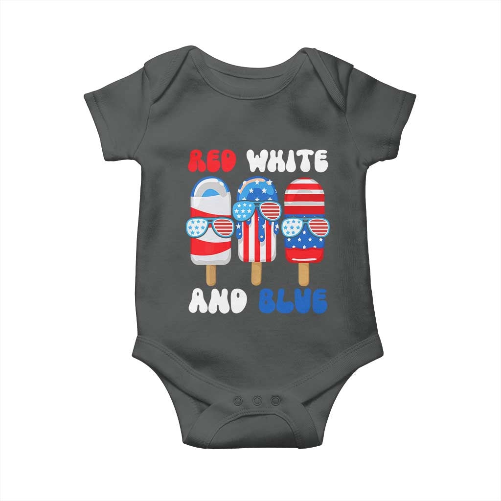 Red White Blue Popsicle 4th of July Baby Onesie Patriotic USA Flag - Wonder Print Shop
