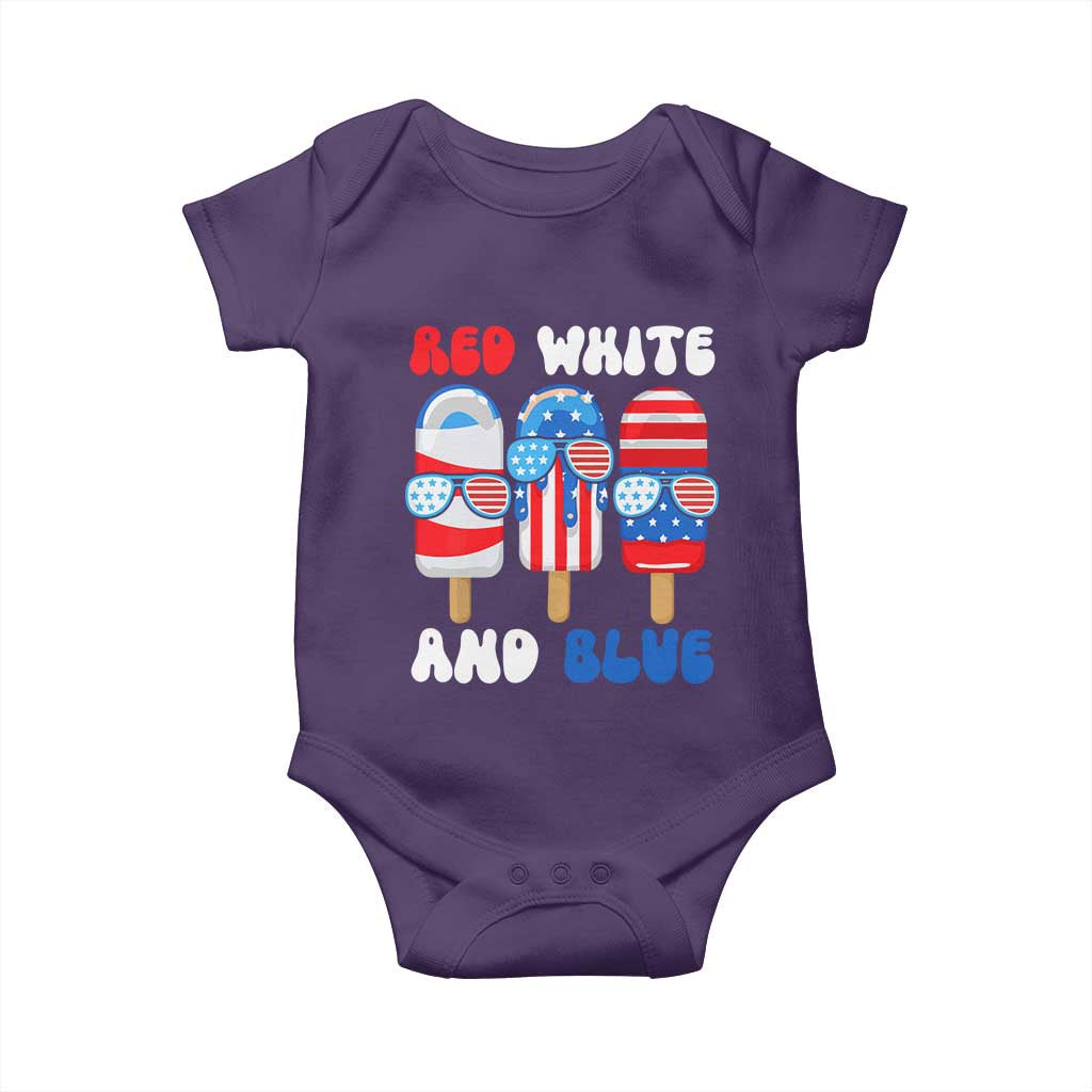 Red White Blue Popsicle 4th of July Baby Onesie Patriotic USA Flag - Wonder Print Shop