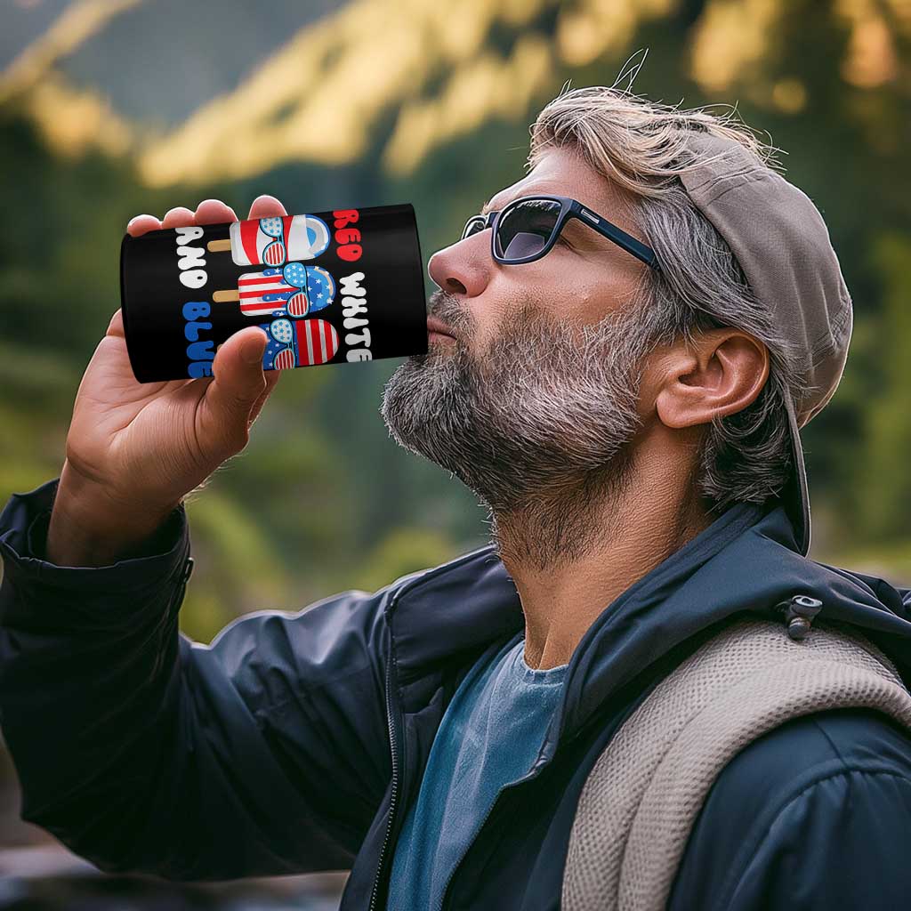 Red White Blue Popsicle 4th of July 4 in 1 Can Cooler Tumbler Patriotic USA Flag - Wonder Print Shop