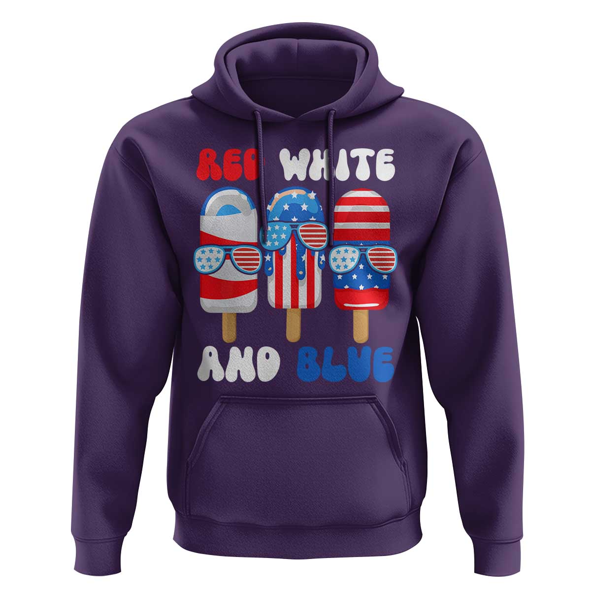Red White Blue Popsicle 4th of July Hoodie Patriotic USA Flag - Wonder Print Shop