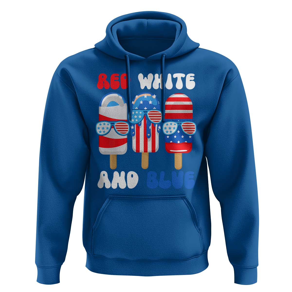 Red White Blue Popsicle 4th of July Hoodie Patriotic USA Flag - Wonder Print Shop