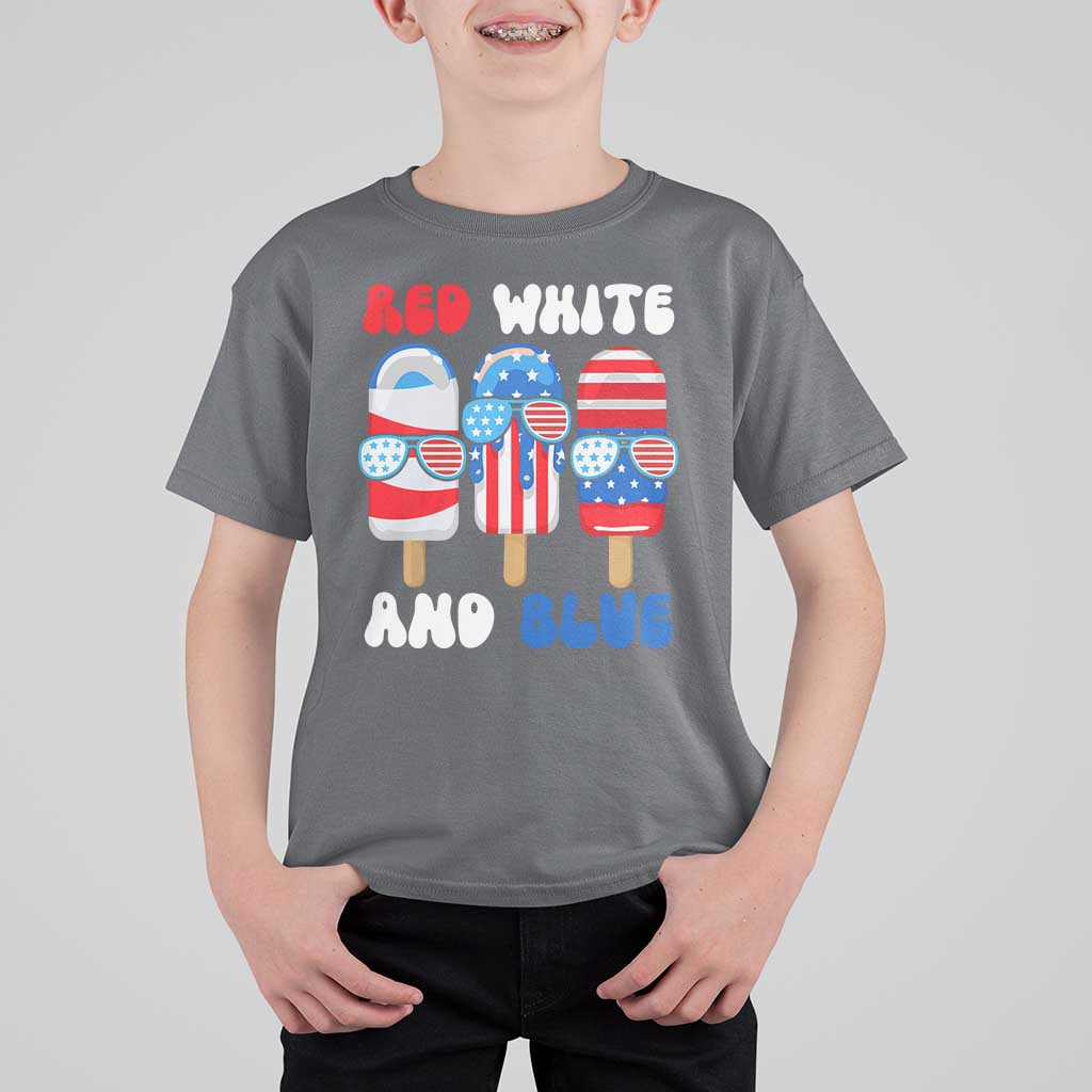 Red White Blue Popsicle 4th of July T Shirt For Kid Patriotic USA Flag - Wonder Print Shop