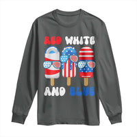 Red White Blue Popsicle 4th of July Long Sleeve Shirt Patriotic USA Flag - Wonder Print Shop