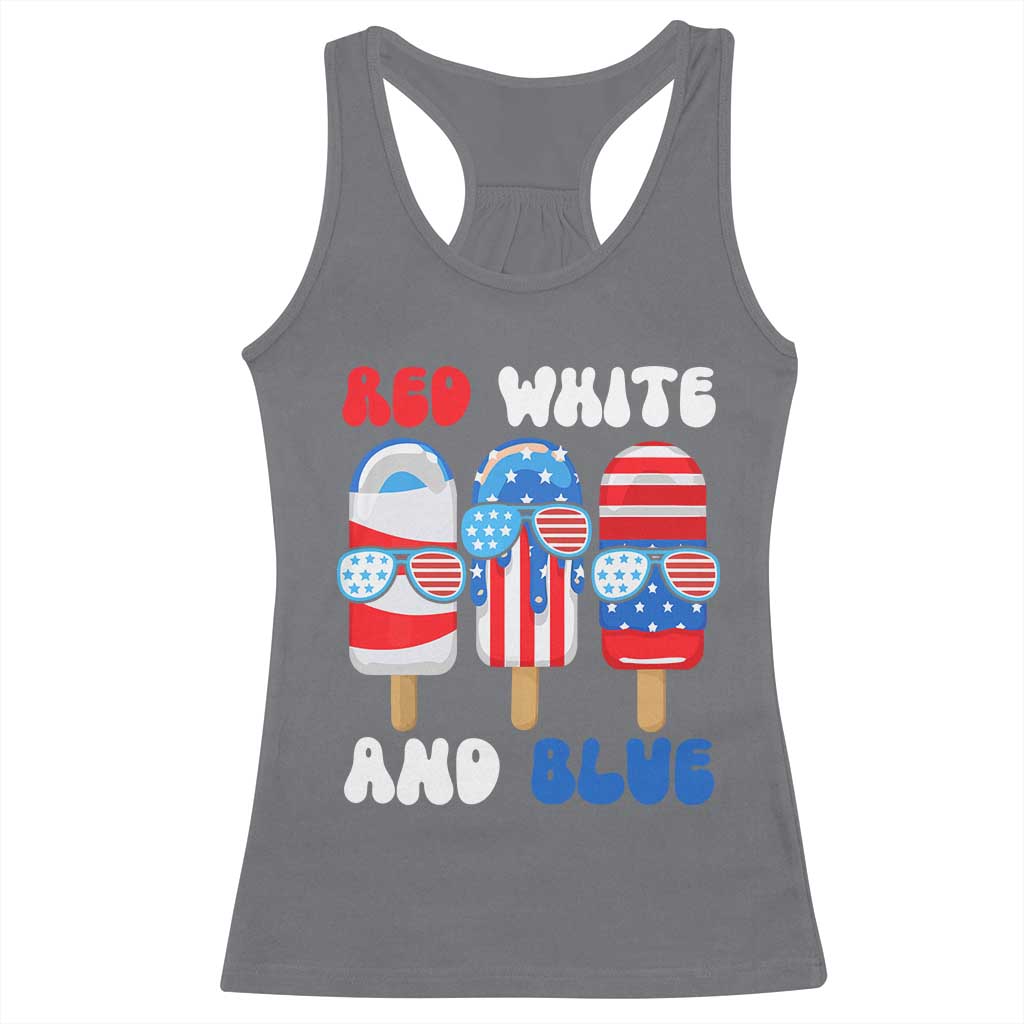 Red White Blue Popsicle 4th of July Racerback Tank Top Patriotic USA Flag - Wonder Print Shop