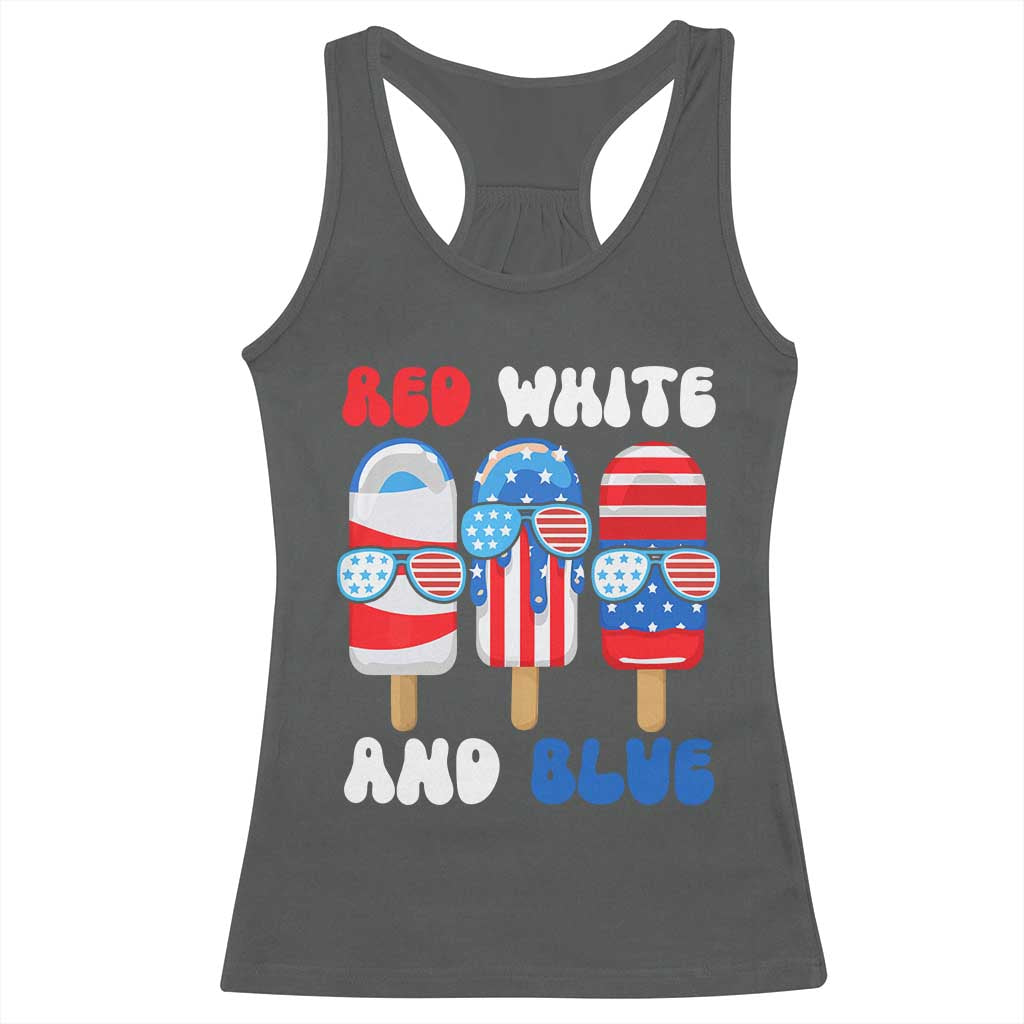 Red White Blue Popsicle 4th of July Racerback Tank Top Patriotic USA Flag - Wonder Print Shop