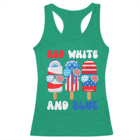 Red White Blue Popsicle 4th of July Racerback Tank Top Patriotic USA Flag - Wonder Print Shop