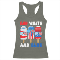 Red White Blue Popsicle 4th of July Racerback Tank Top Patriotic USA Flag - Wonder Print Shop