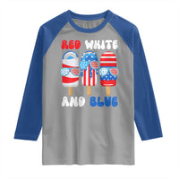 Red White Blue Popsicle 4th of July Raglan Shirt Patriotic USA Flag - Wonder Print Shop