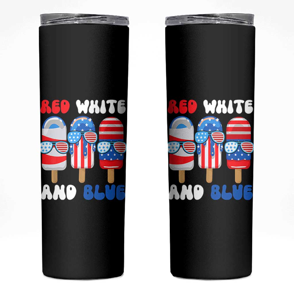 Red White Blue Popsicle 4th of July Skinny Tumbler Patriotic USA Flag - Wonder Print Shop