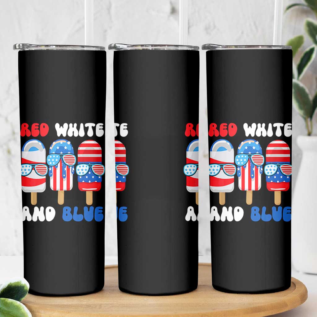 Red White Blue Popsicle 4th of July Skinny Tumbler Patriotic USA Flag - Wonder Print Shop