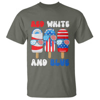 Red White Blue Popsicle 4th of July T Shirt Patriotic USA Flag - Wonder Print Shop