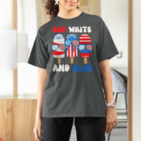 Red White Blue Popsicle 4th of July T Shirt For Women Patriotic USA Flag - Wonder Print Shop