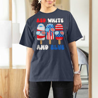 Red White Blue Popsicle 4th of July T Shirt For Women Patriotic USA Flag - Wonder Print Shop