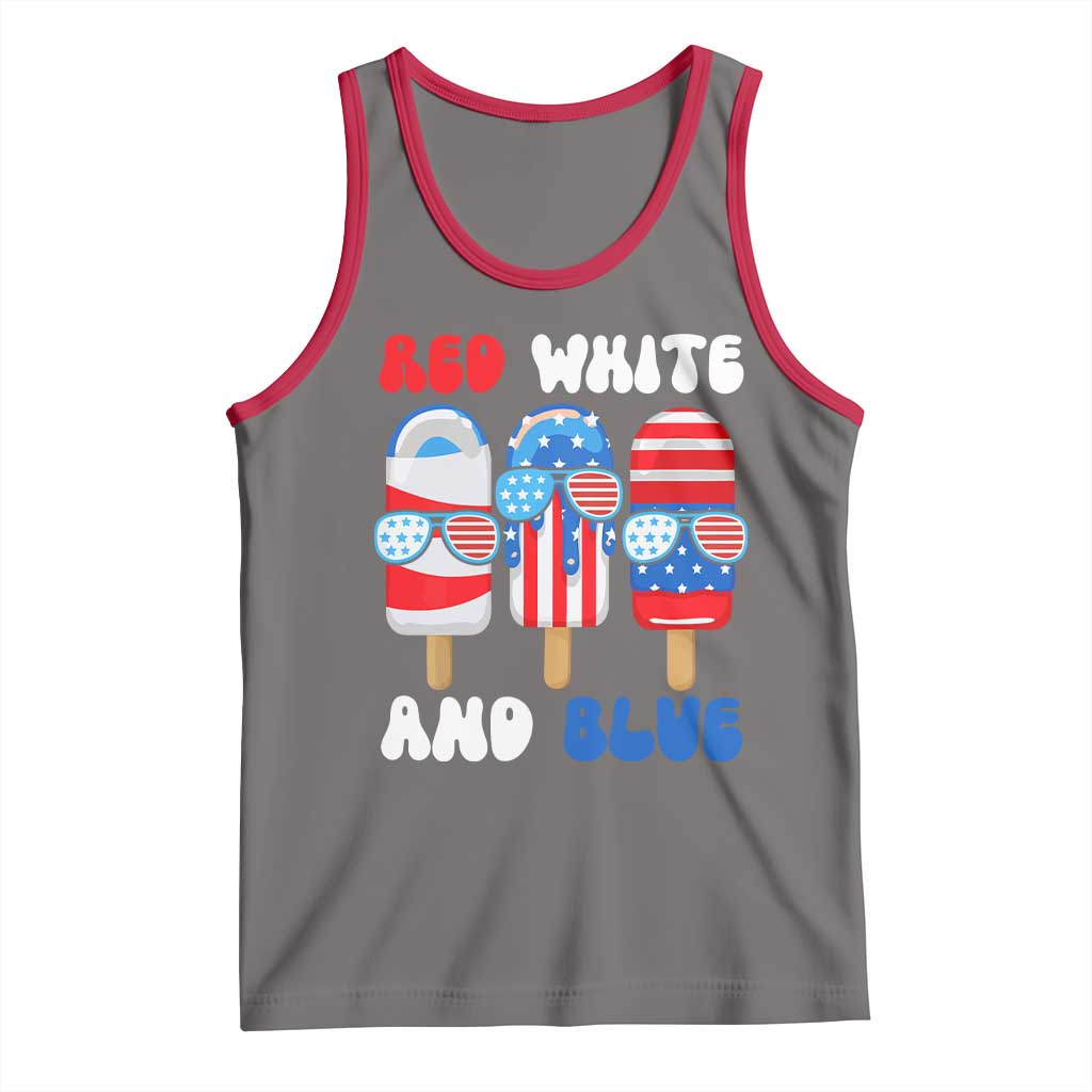 Red White Blue Popsicle 4th of July Tank Top Patriotic USA Flag - Wonder Print Shop