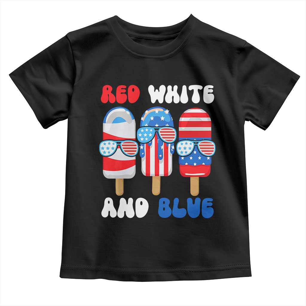 Red White Blue Popsicle 4th of July Toddler T Shirt Patriotic USA Flag - Wonder Print Shop