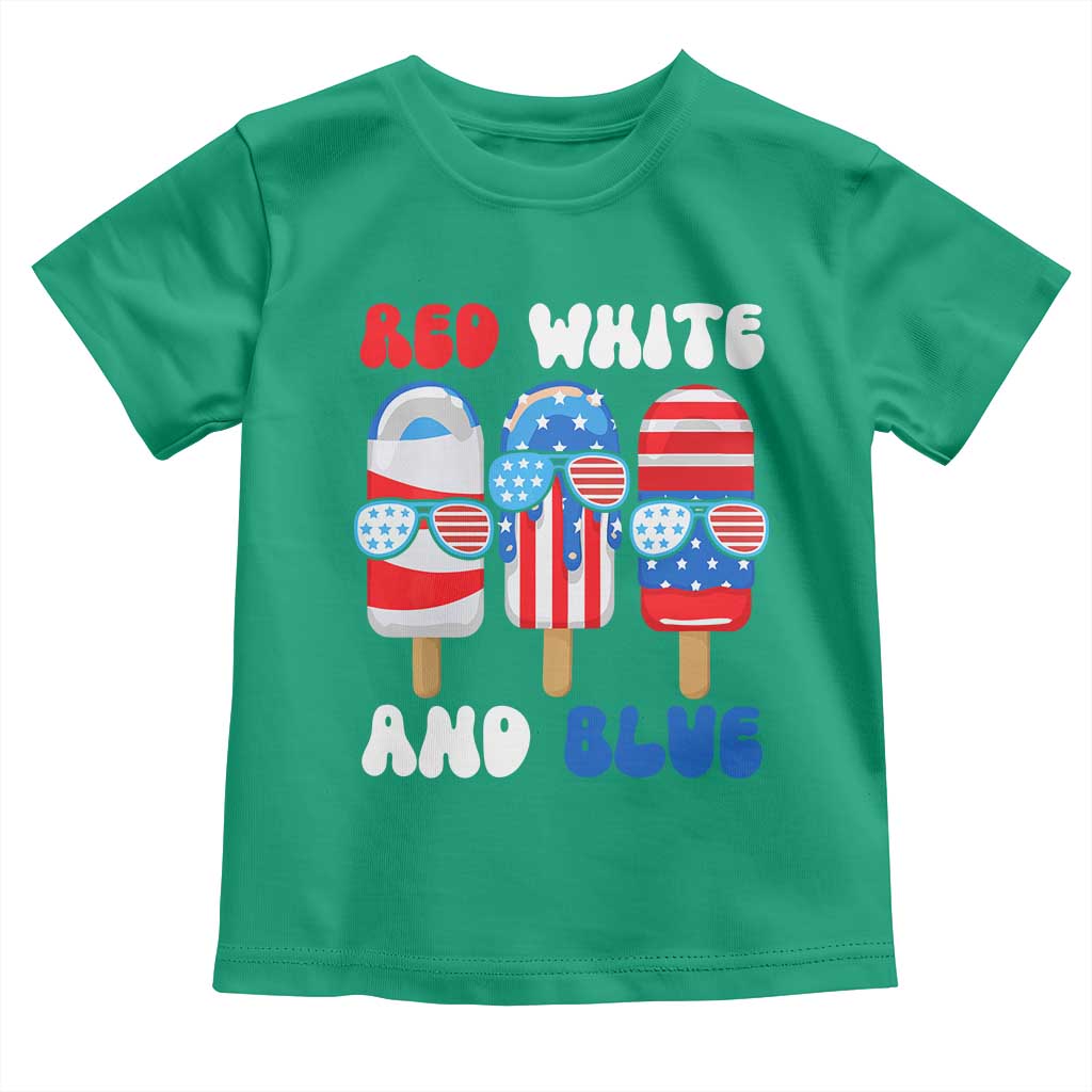 Red White Blue Popsicle 4th of July Toddler T Shirt Patriotic USA Flag - Wonder Print Shop