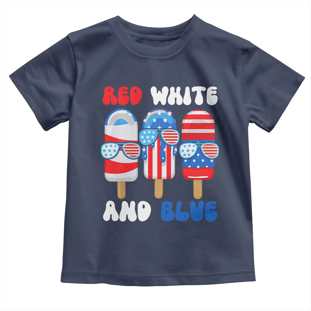 Red White Blue Popsicle 4th of July Toddler T Shirt Patriotic USA Flag - Wonder Print Shop