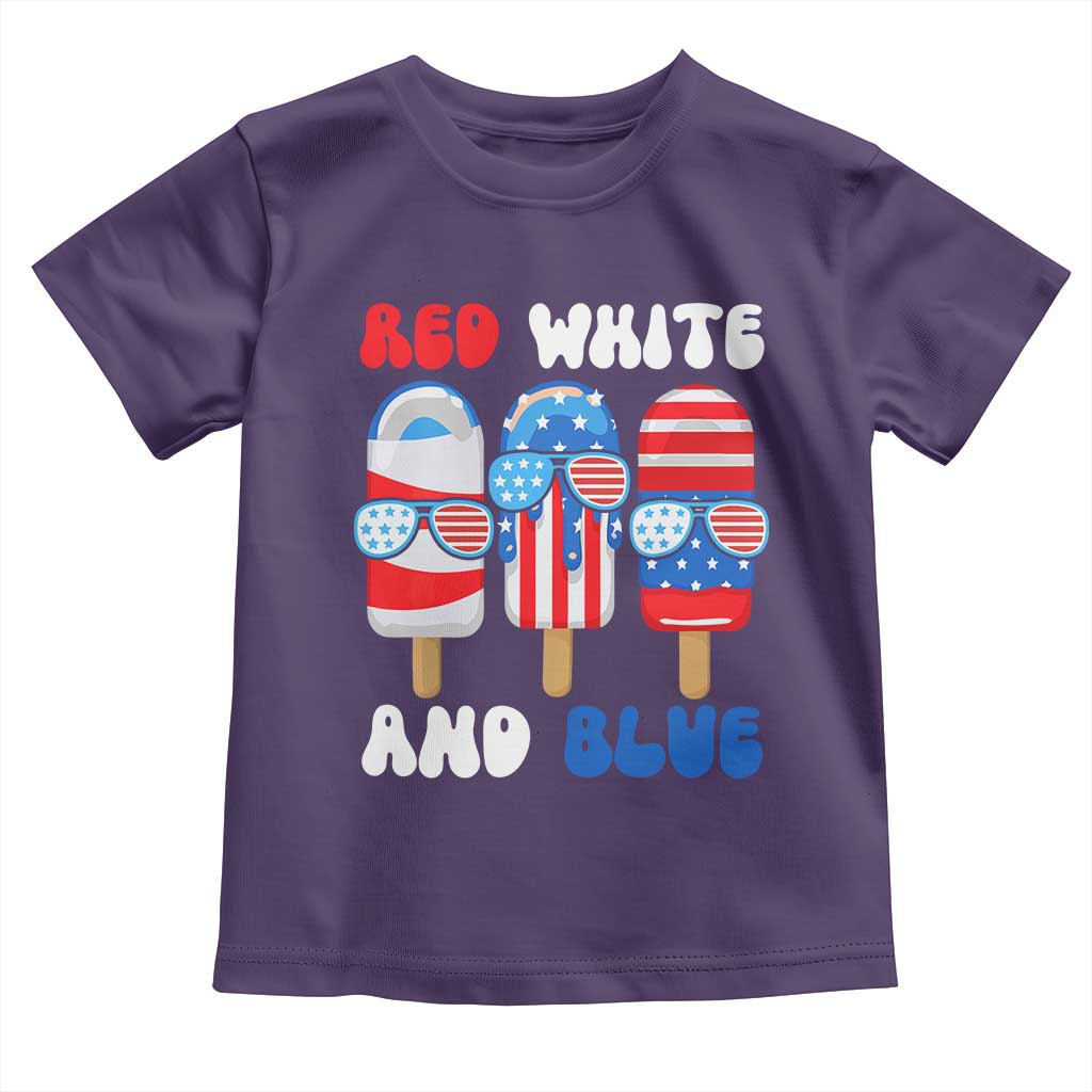 Red White Blue Popsicle 4th of July Toddler T Shirt Patriotic USA Flag - Wonder Print Shop