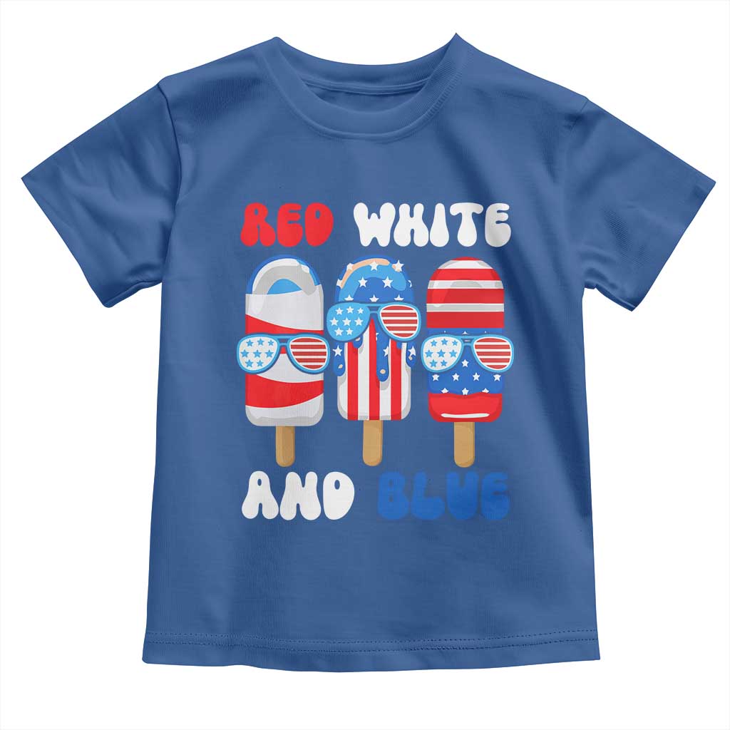 Red White Blue Popsicle 4th of July Toddler T Shirt Patriotic USA Flag - Wonder Print Shop